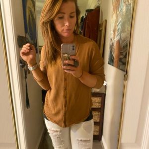 Brown Tie Sweater Top
